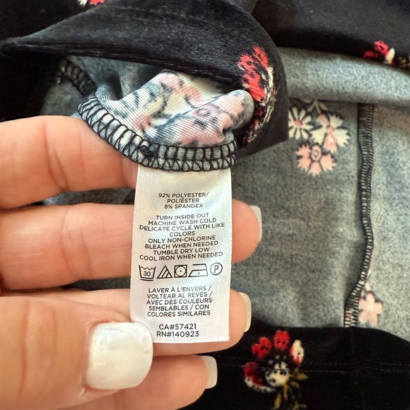 LOFT Women's Velvet Mockneck Shift Dress Black Floral, Size Large Long Sleeve - Picture 6 of 8